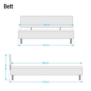 Bettgestell Mavi-Plus II Weiß - 140 x 200cm