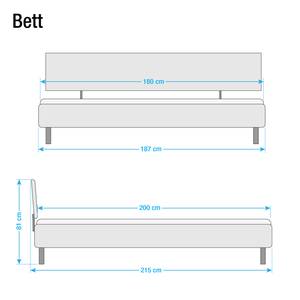 Bettgestell Mavi-Plus II Sandgrau - 180 x 200cm