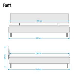 Bettgestell Mavi-Plus II 140 x 200cm - Schwarz - Schwarz - 200 x 200cm