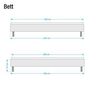 Bettgestell Mavi-Base I Schwarz - 200 x 200cm - Ohne Kopfteil