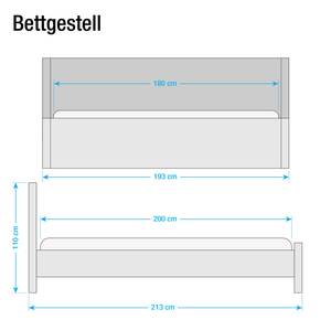 Bettgestell Nayok Pinie teilmassiv - Hellbeige - Altweiß