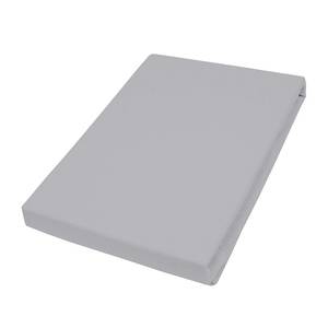 Drap housse Puck Satin - Gris platine - 150 x 200 cm