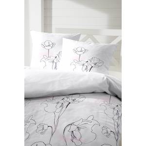 Parure de lit Carey Satin Mako - Blanc / Noir