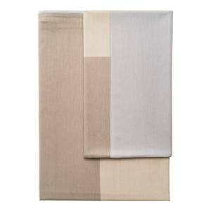 Parure de lit Colorblock Coton - Gris / Cappuccino - 155 x 220 cm + oreiller 80 x 80 cm