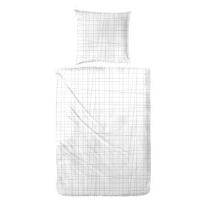 Parure de lit Cora Coton - Blanc - 155 x 200 cm + oreiller 80 x 80 cm