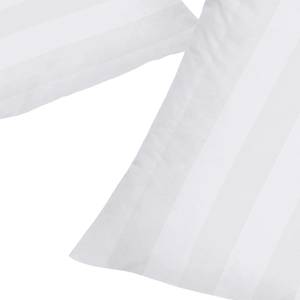 Bettwäsche Damast Streifen Baumwolle - Weiß - 80/80 + 135/200cm