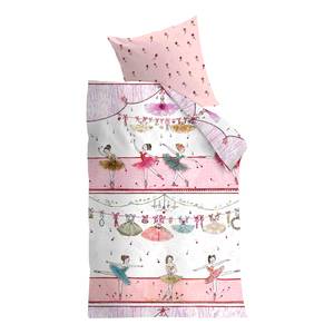 Parure de lit Dancing Coton - Rose / Blanc