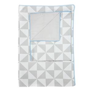 Kinderbettwäsche Florenz Baumwollstoff - Grau / Hellblau - 100 x 135 cm + Kissen 40 x 60 cm