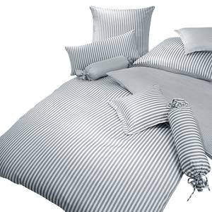 Parure de lit Classic I Gris foncé / Blanc - 155 x 200 cm + oreiller 80 x 80 cm