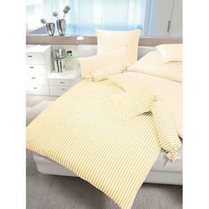 Parure de lit Classic I Jaune / Blanc - 200 x 220 cm + oreiller 80 x 80 cm