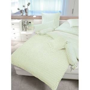 Parure de lit Classic I Vert / Blanc - 155 x 220 cm + oreiller 80 x 80 cm