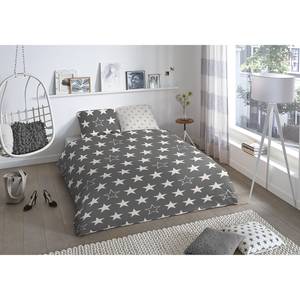 Parure de lit Gortmore Coton - Gris / Blanc - 135 x 200 cm + oreiller 80 x 80 cm