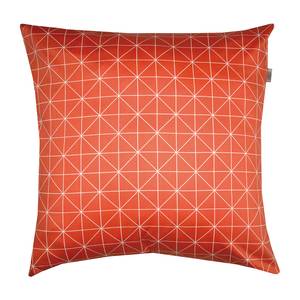 Parure de lit Grid Coton - Orange / Blanc crème - 155 x 220 cm + oreiller 80 x 80 cm