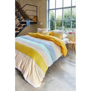 Parure de lit Kata Coton - Jaune / Bleu - 155 x 220 cm + oreiller 80 x 80 cm