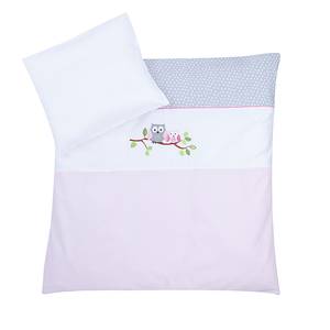 Biancheria da letto Piccoli gufi Fucsia - 80 x 80 cm + cuscino 35 x 40 cm