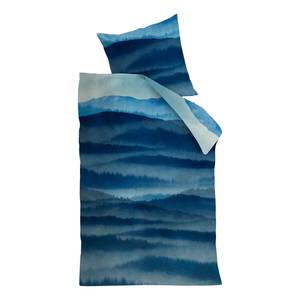 Bettwäsche Mountain View Baumwollstoff - Blau - 135 x 200 cm + Kissen 80 x 80 cm