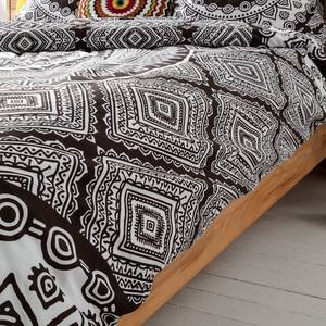 Biancheria da letto New Mandala cotone - antracite / bianco - 135 x 200 cm + cuscino 80 x 80 cm