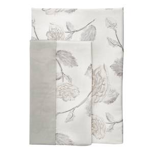 Parure de lit Orelia Coton - Blanc / Gris - 155 x 220 cm + oreiller 80 x 80 cm