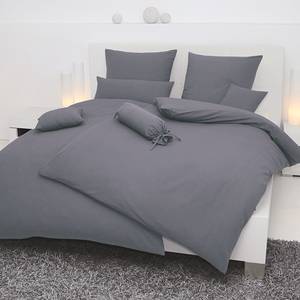 Biancheria da letto Piano Uni Grigio scuro - 200 x 220 cm + cuscino 80 x 80 cm