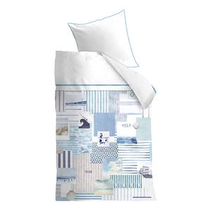 Beddengoed Rivièra Maison Sylt Beach katoen - wit/blauw - 200x220cm + 2 kussens 80x80cm