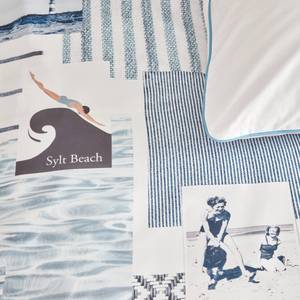 Beddengoed Rivièra Maison Sylt Beach katoen - wit/blauw - 135x200cm + kussen 80x80cm