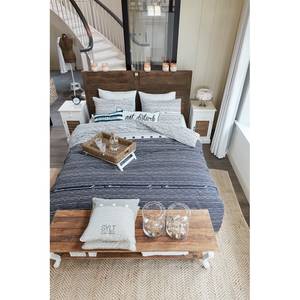Parure de lit Rivièra Maison Sylt Stripe Coton - Bleu / Blanc - 200 x 220 cm + 2 oreillers 80 x 80 cm