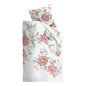 Parure de lit Rosette Coton - Blanc / Rose
