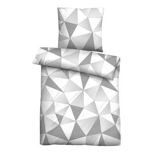 Bettwäsche Sindos Baumwollstoff - Grau / Weiß - 200 x 200 cm + 2 Kissen 80 x 80 cm