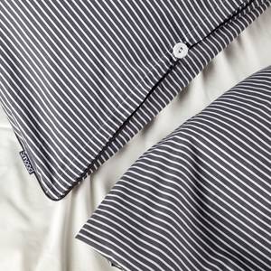 Bettwäsche Smood stripes Weiß / Grau - 135 x 200 cm + Kissen 80 x 80 cm