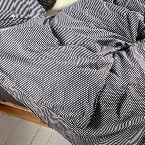 Biancheria da letto Smood stripes Bianco / Grigio - 155 x 220 cm + cuscino 80 x 80 cm