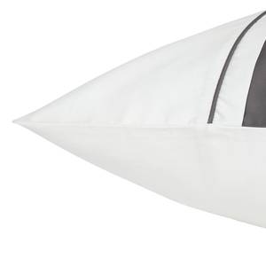 Parure de lit Sogno Coton - Blanc / Gris - 135 x 200 cm + oreiller 80 x 80 cm