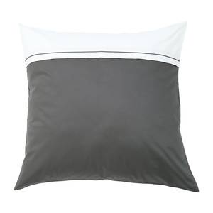 Parure de lit Sogno Coton - Blanc / Gris - 155 x 220 cm + oreiller 80 x 80 cm