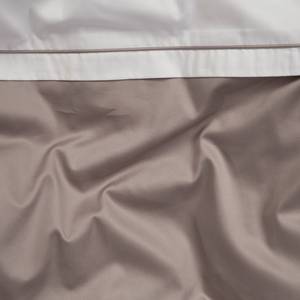 Parure de lit Sogno Coton - Taupe / Blanc - 135 x 200 cm + oreiller 80 x 80 cm