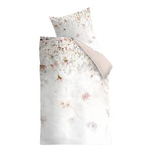 Parure de lit Spring Blossom Coton - Beige / Rose - 135 x 200 cm + oreiller 80 x 80 cm