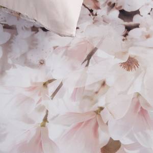 Parure de lit Spring Blossom Coton - Beige / Rose - 200 x 220 cm + 2 oreillers 80 x 80 cm