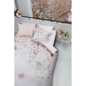 Beddengoed Spring Blossom katoen - beige/roze - 155x220cm + kussen 80x80cm