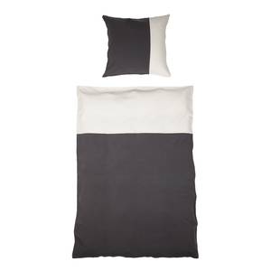 Biancheria da letto Varenne Grigio scuro/Bianco - 155 x 220 cm + cuscino 80 x 80 cm