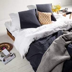 Biancheria da letto Varenne Grigio scuro/Bianco - 135 x 200 cm + cuscino 80 x 80 cm