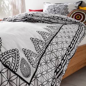Biancheria da letto Vivala cotone - bianco / nero - 135 x 200 cm + cuscino 80 x 80 cm