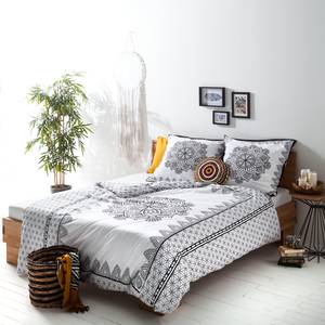 Beddengoed Vivala katoen - zwart/wit - 240x220cm + 2 kussens 80x80cm