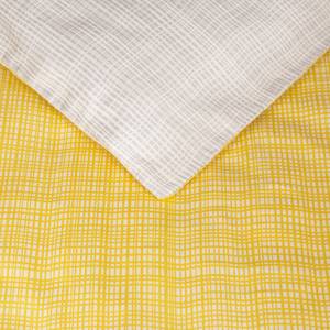 Parure de lit Web Coton - Jaune / Gris clair - 135 x 200 cm + oreiller 80 x 80 cm