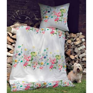 Bettwäsche Yukon Baumwollstoff - Weiß / Rosa - 135 x 200 cm + Kissen 80 x 80 cm