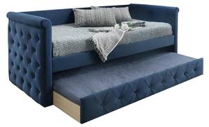 Sofabett LOUISE Blau - Textil - 98 x 95 x 219 cm