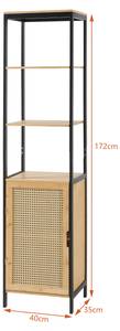 Bambus Hochschrank Tervola Schwarz - Bambus - Holzwerkstoff - 40 x 172 x 35 cm