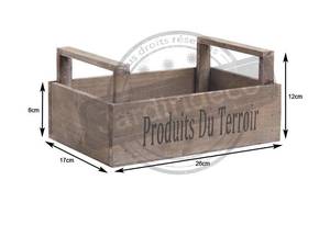 Erntekiste "Produits du terroir" Braun - Holzwerkstoff - 26 x 12 x 17 cm