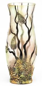 Vase en verre peint à la main Marron - Verre - 12 x 30 x 12 cm