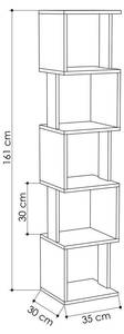 Eckregal Piri Braun - Holzwerkstoff - 30 x 161 x 35 cm