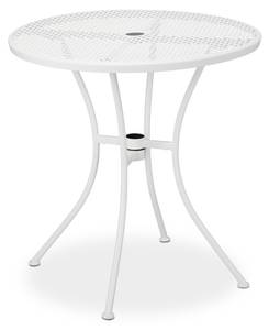 Gartentisch mit Schirmloch Weiß - Metall - 70 x 72 x 70 cm
