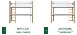 Hochbett N06 mit Schreibtisch Eiche - Weiß - 90 x 180 cm