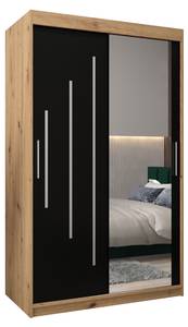 Armoire à portes coulissantes york 2 Noir - Imitation chêne - Largeur : 120 cm - 2 porte